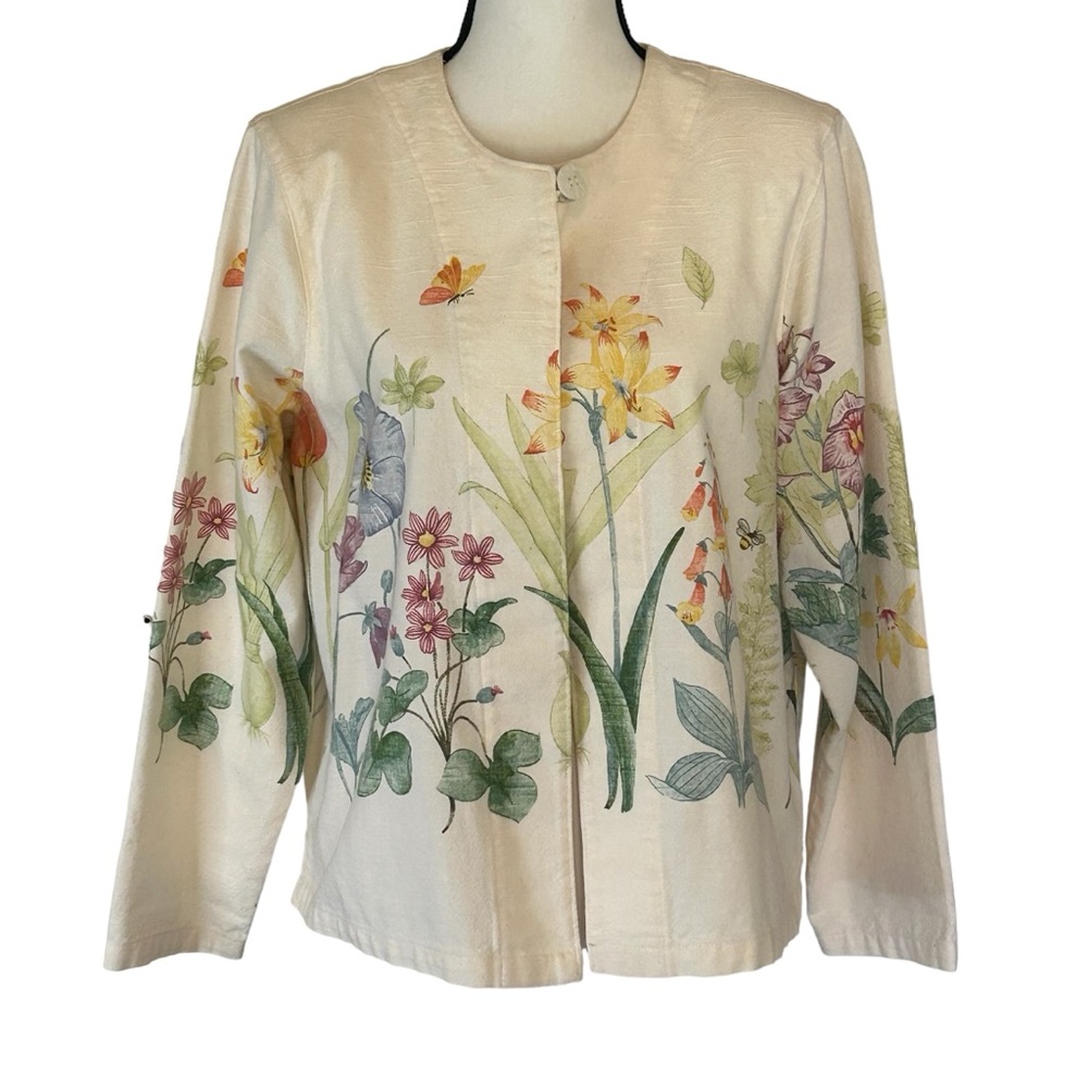 Vintage 90s Touch O Blue Gotcha Covered Jacket with Nature Scene.
